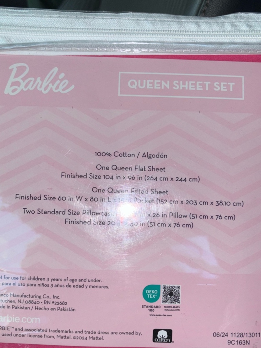 Barbie Queen Sheet Set in Pink and White
